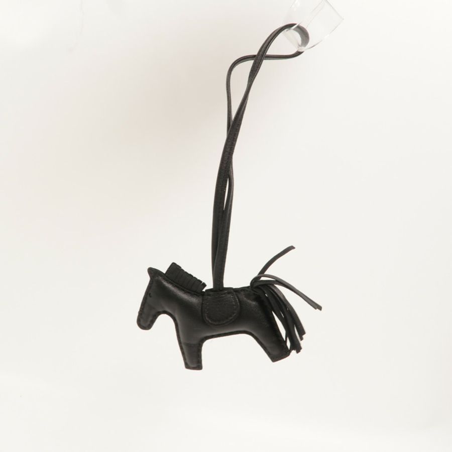 HERMES Milo/Swift皮革Rodeo PM掛飾Noir-7