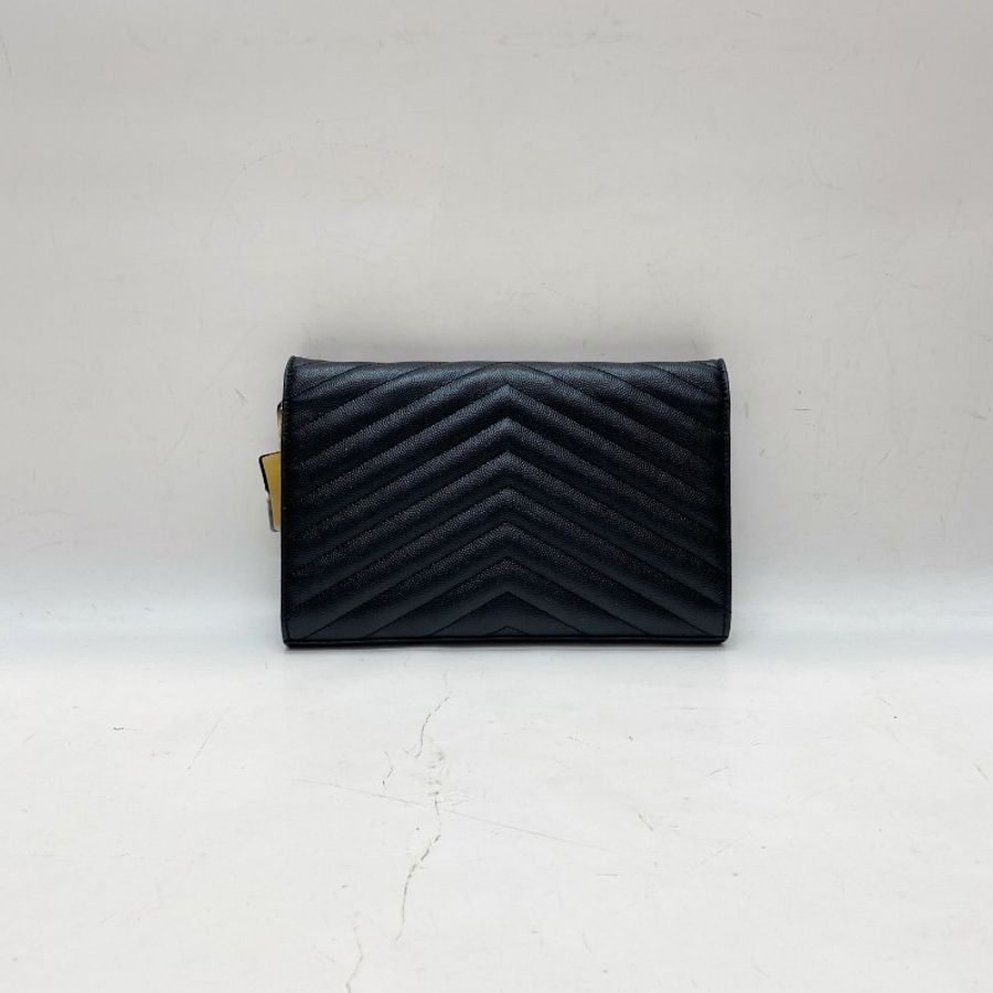 YSL圣罗兰LE Monogramme黑金中号信封包14*22*2-7