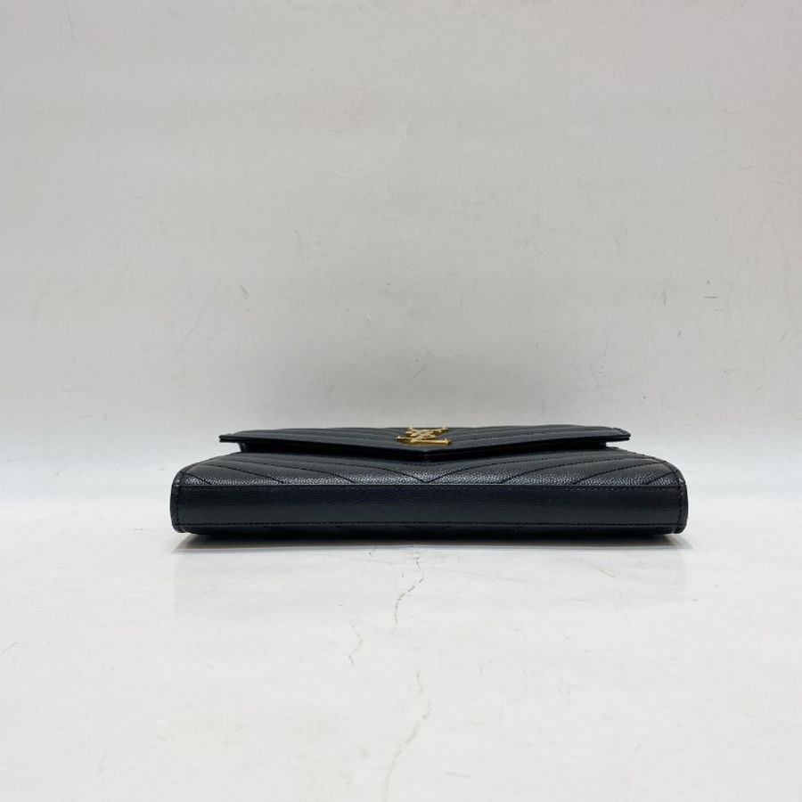 YSL圣罗兰LE Monogramme黑金中号信封包14*22*2-8
