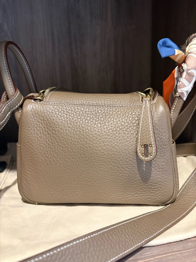 Hermès Mini Lindy Z刻 大象灰金扣-2