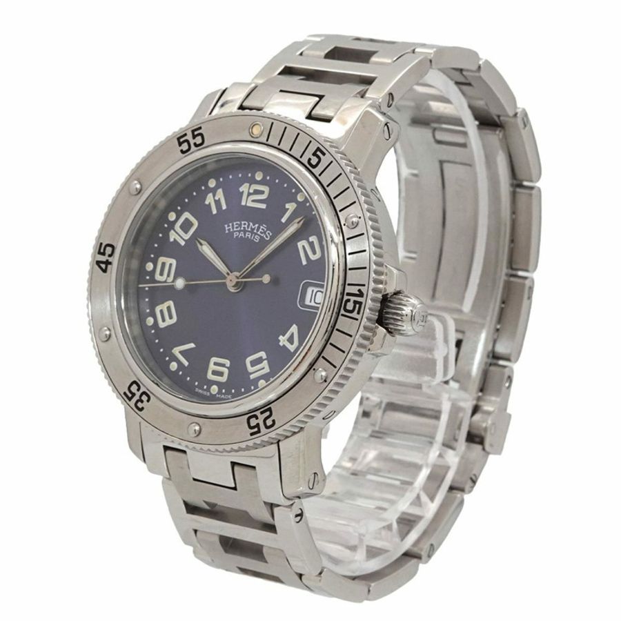愛馬仕 HERMES Clipper Diver CL7 710 男士腕錶 日期顯示 藍色石英錶-1