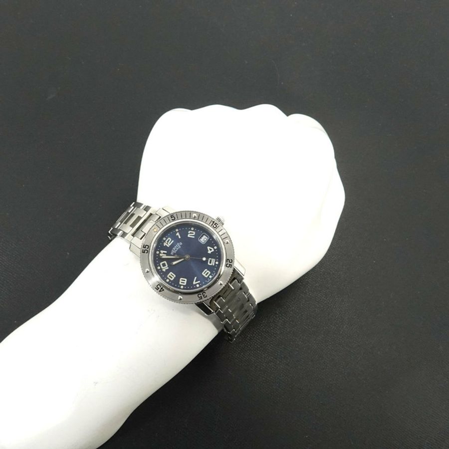 愛馬仕 HERMES Clipper Diver CL7 710 男士腕錶 日期顯示 藍色石英錶-2