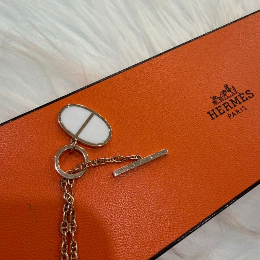 HEMRES 750玫瑰金豬鼻白面項鍊-4