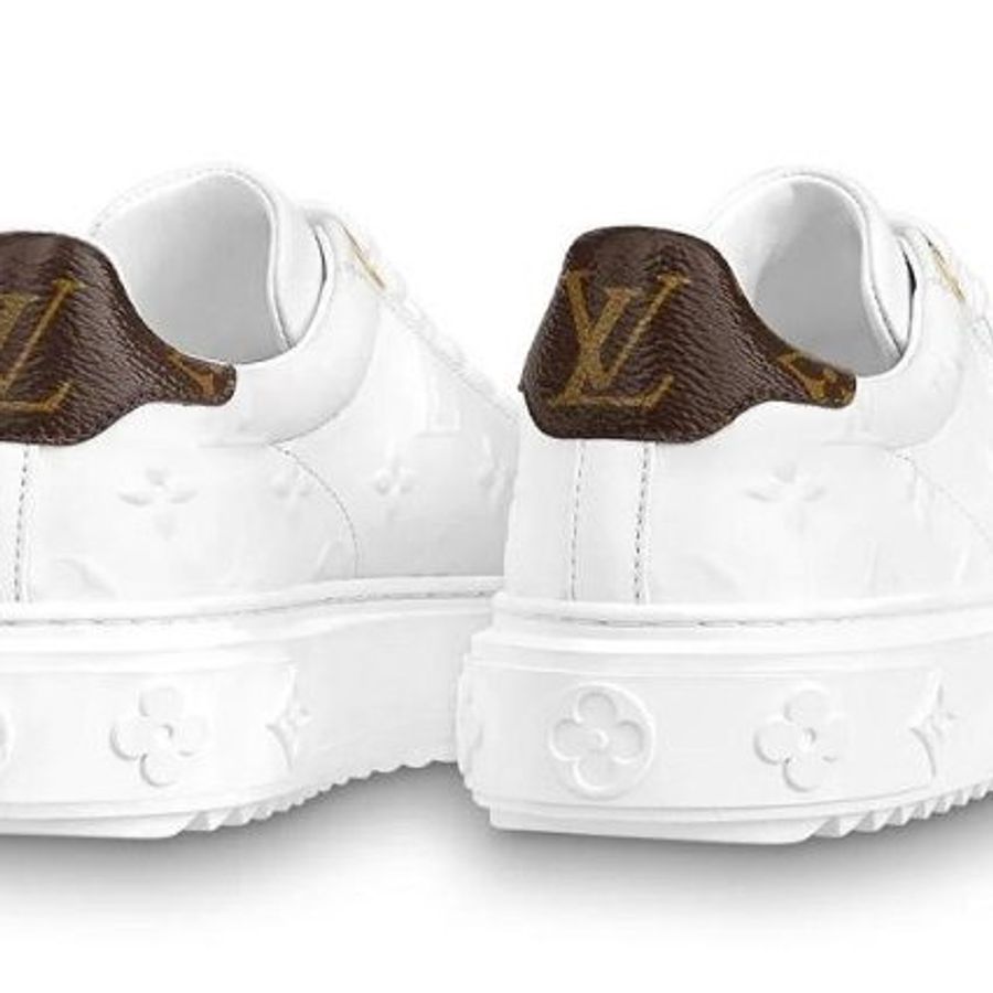 LV TIME OUT Monogram 浮雕 印花 球鞋 板鞋 38號 小白鞋 1A9HC0-4
