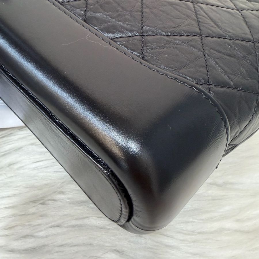 CHANEL A91810 gabrielle HOBO 20公分 黑色小號流浪包 斜背包 斜挎包-9