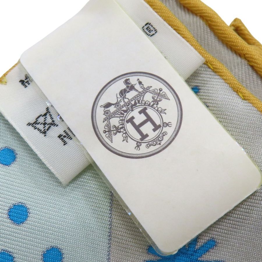 藍色 Le Premier Chant 絲綢 絲巾 90【HERMES 愛馬仕】-8