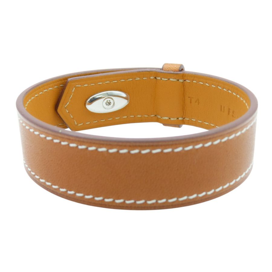 棕色 牛皮 Panache Bracelet 手環 T刻【HERMES 愛馬仕】-1