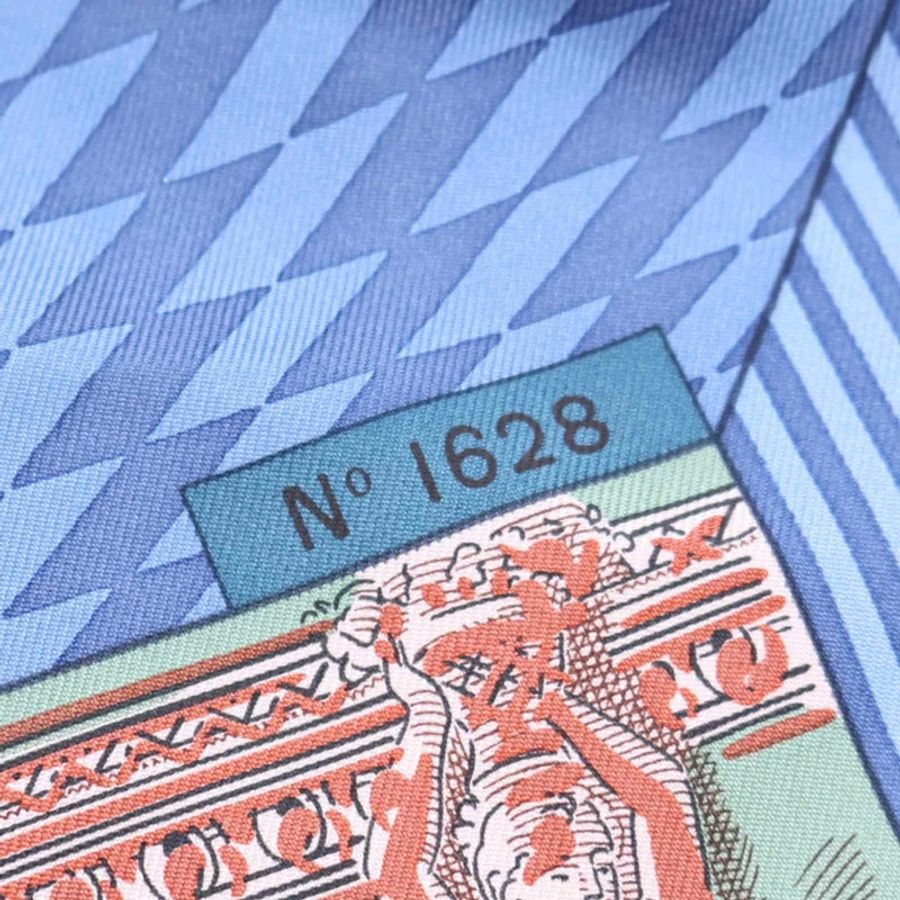 藍色 Grand Théâtre Nouveau 絲綢 絲巾 90 x90【HERMES 愛馬仕】-7