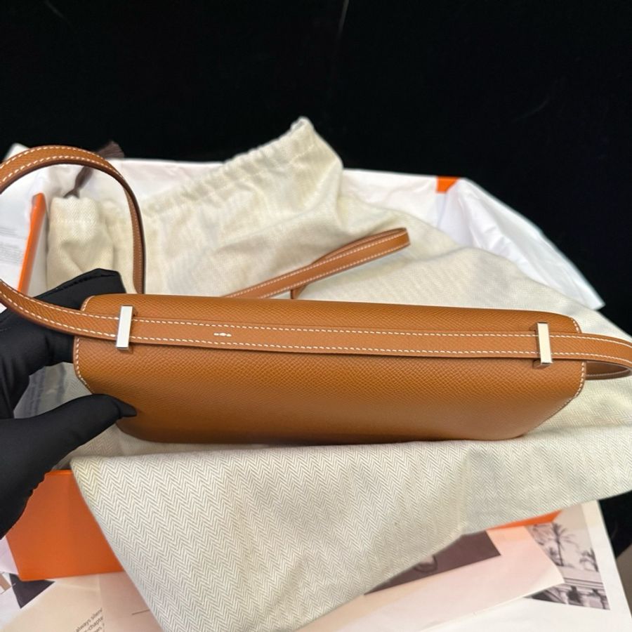 Hermes愛馬仕 Constance Elan 康康 斜背包 epsom皮金棕銀扣 24cm-2