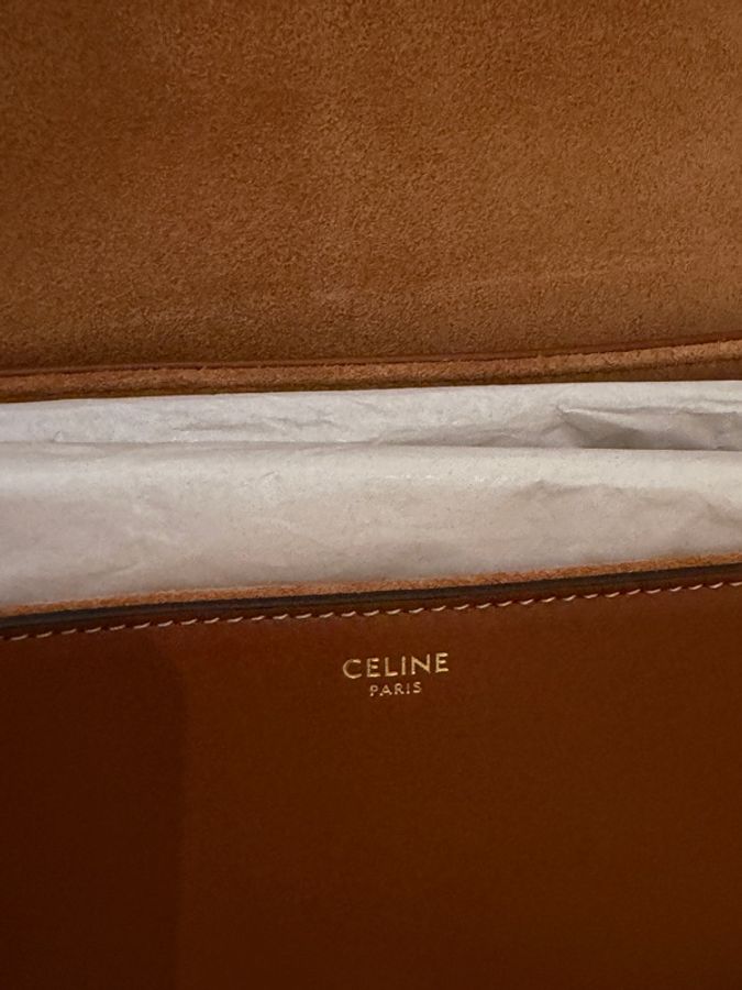全新收藏品 Celine 16bag棕色金釦-4