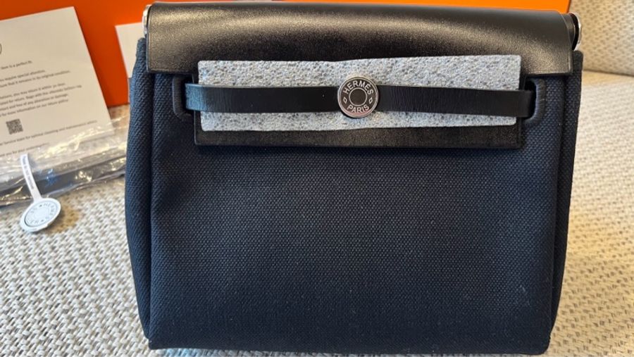 二手九成新Hermes mini her bag 黑色-7