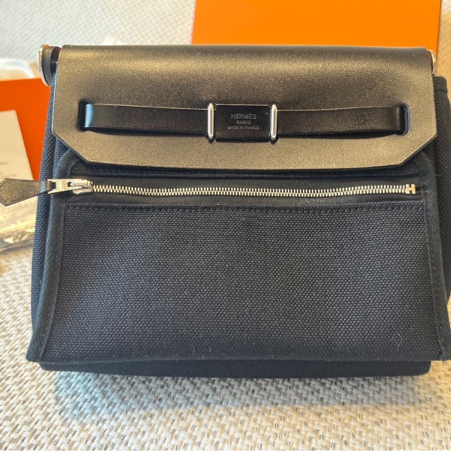 二手九成新Hermes mini her bag 黑色-8
