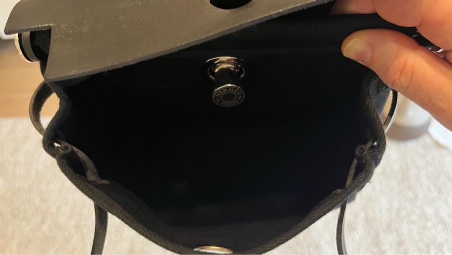 二手九成新Hermes mini her bag 黑色-9