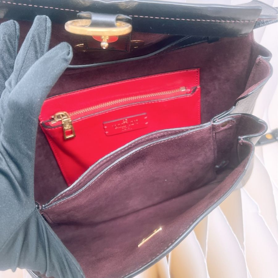 Valentino vchain 黑色斜挎包-7