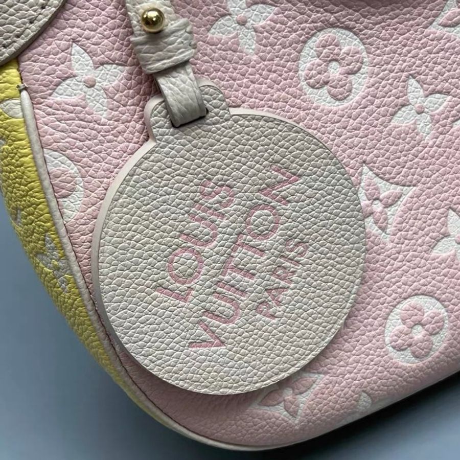LV 拼色壓花Bagatelle牛角包 24*17 98新配件塵袋-5