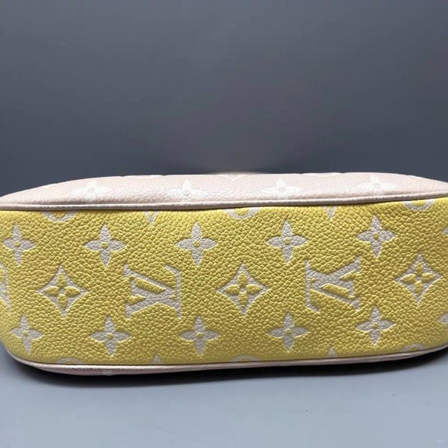 LV 拼色壓花Bagatelle牛角包 24*17 98新配件塵袋-6