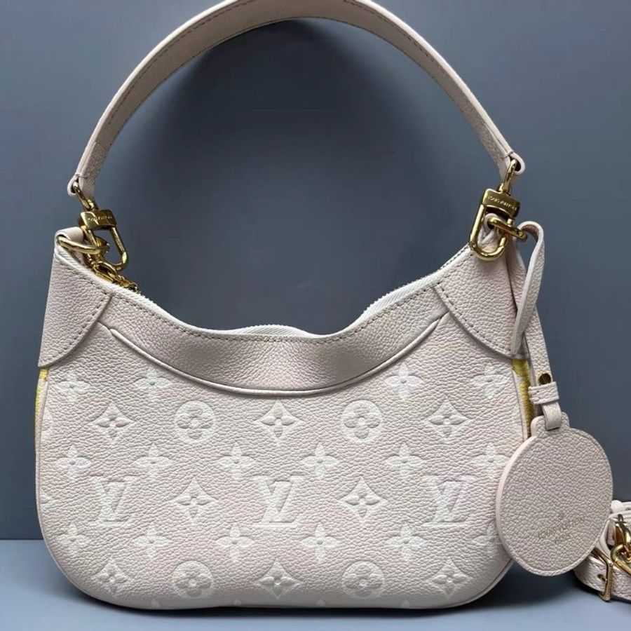 LV 拼色壓花Bagatelle牛角包 24*17 98新配件塵袋-7