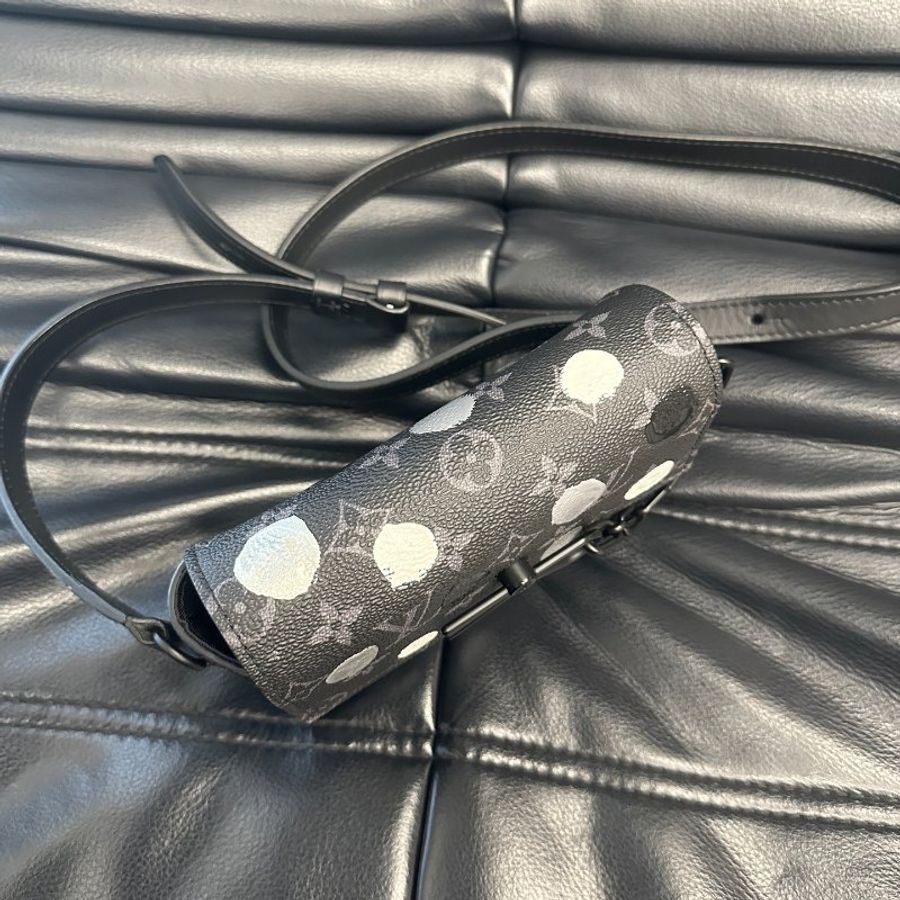 LV 草間彌生 steamer 黑色波點盒子包 18*11*6.5 98新配件塵袋-5