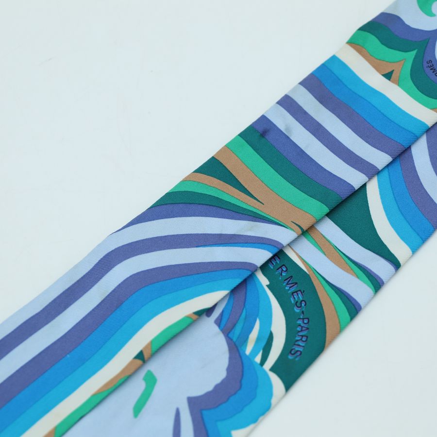 Hermès 愛馬仕 藍色 絲質 Twilly-1