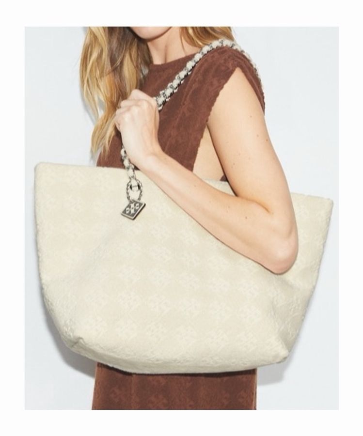 Tory Burch 女士 ELLA Terry 鏈條托特包均碼碼32cm*16cm*29cm-4