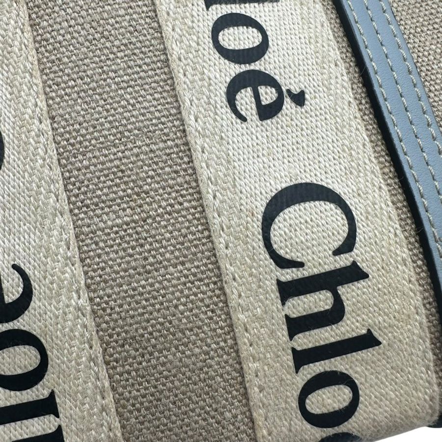 【美收精品】 Chloé woody mini 帆布拼皮托特肩背包 C-679【隔月月中將轉賣至日本 上架期限30天】-10