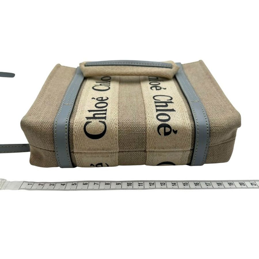 【美收精品】 Chloé woody mini 帆布拼皮托特肩背包 C-679【隔月月中將轉賣至日本 上架期限30天】-12