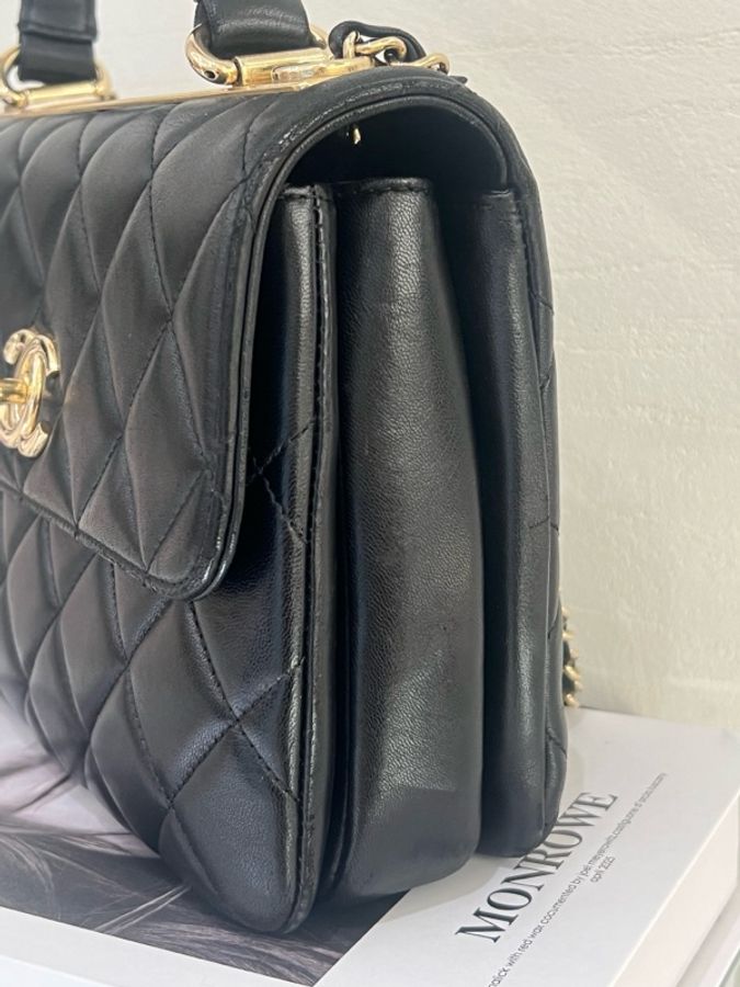 香奈兒CHANEL 黑玫瑰金手柄Trendy小號-1