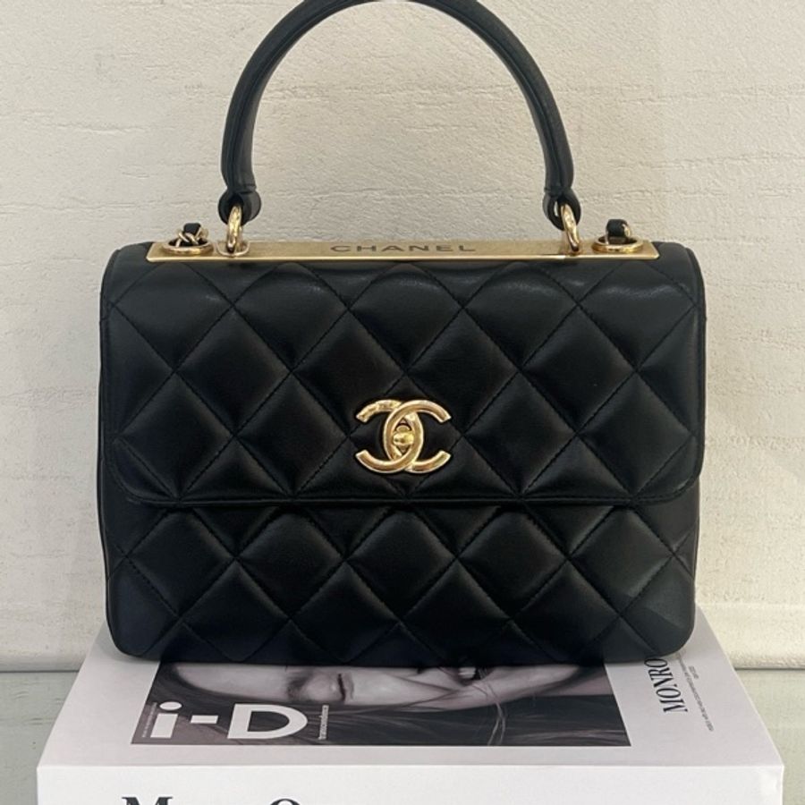 香奈兒CHANEL 黑玫瑰金手柄Trendy小號-5