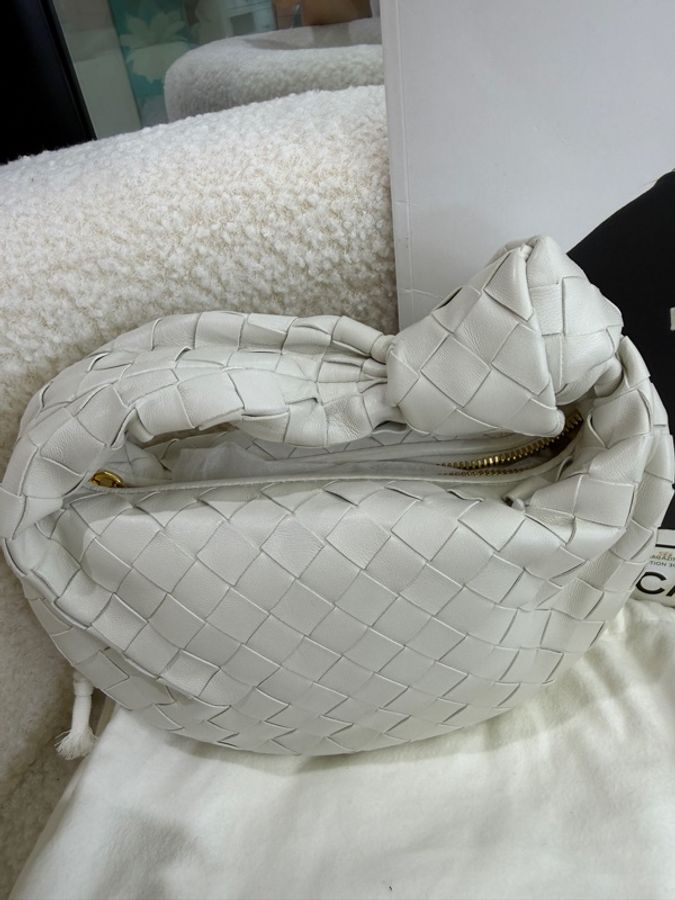 99新 BV 保蝶家 Bottega Veneta Jodie mini编织手提包白色 经典intrecciato编织-2