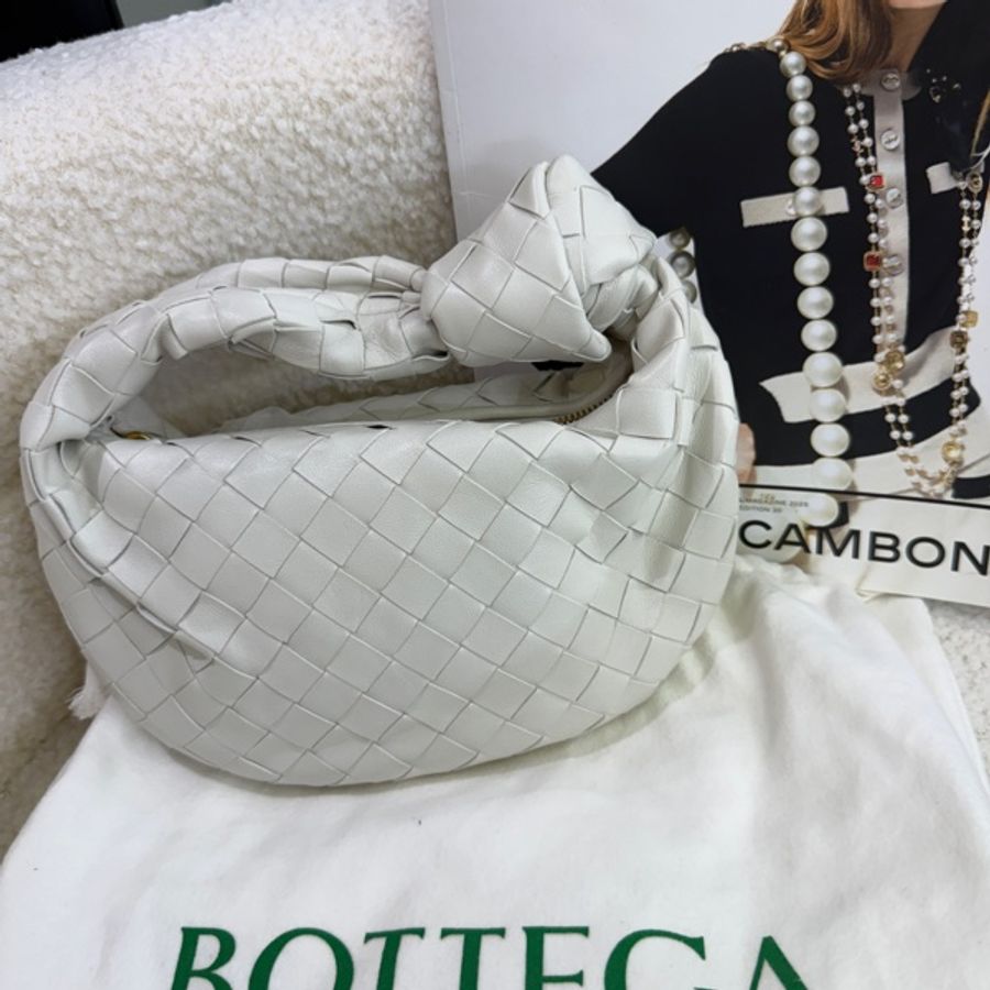 99新 BV 保蝶家 Bottega Veneta Jodie mini编织手提包白色 经典intrecciato编织-8