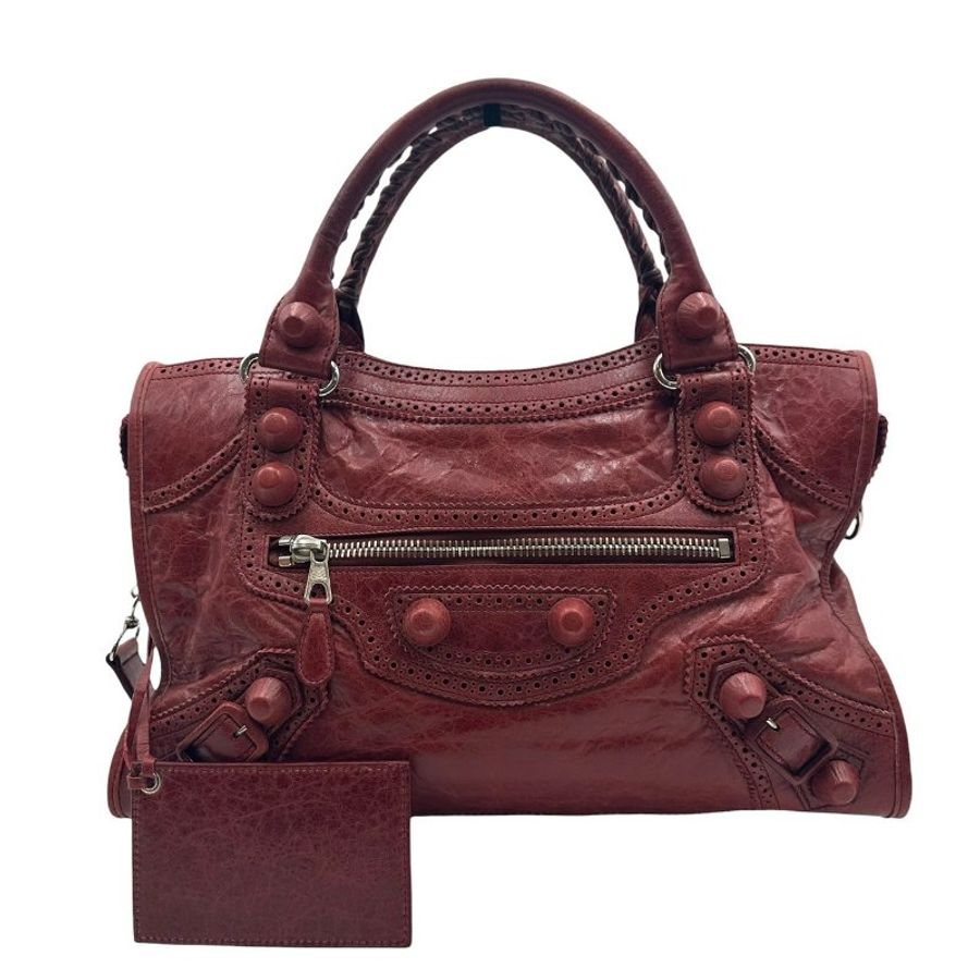 【美收精品】BALENCIAGA 酒紅色大機車包 C-681【隔月月中將轉賣至日本 上架期限30天】-1