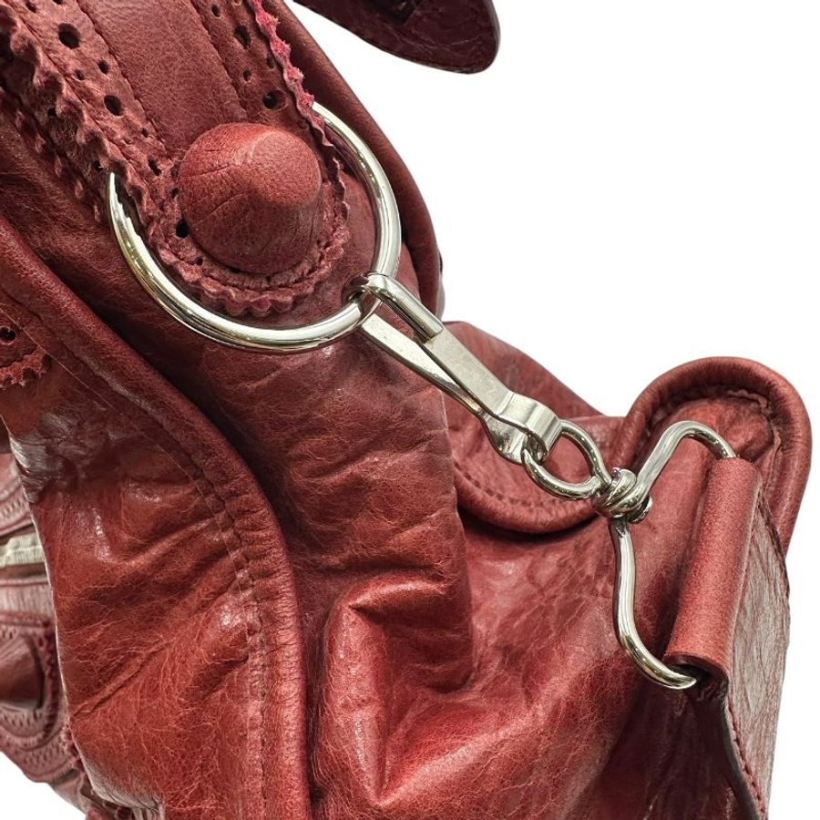 【美收精品】BALENCIAGA 酒紅色大機車包 C-681【隔月月中將轉賣至日本 上架期限30天】-12