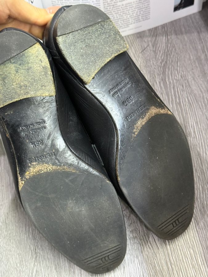 愛馬仕/Hermes 樂福鞋皮鞋銀扣 36.5碼-7