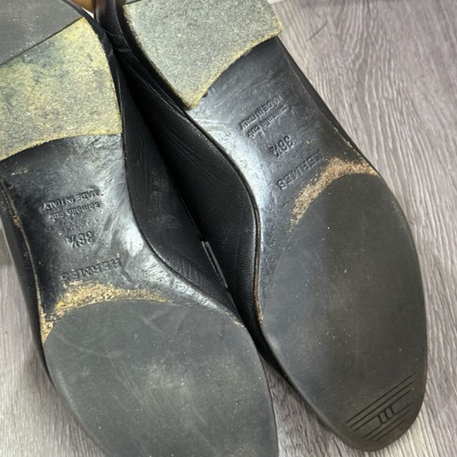 愛馬仕/Hermes 樂福鞋皮鞋銀扣 36.5碼-13