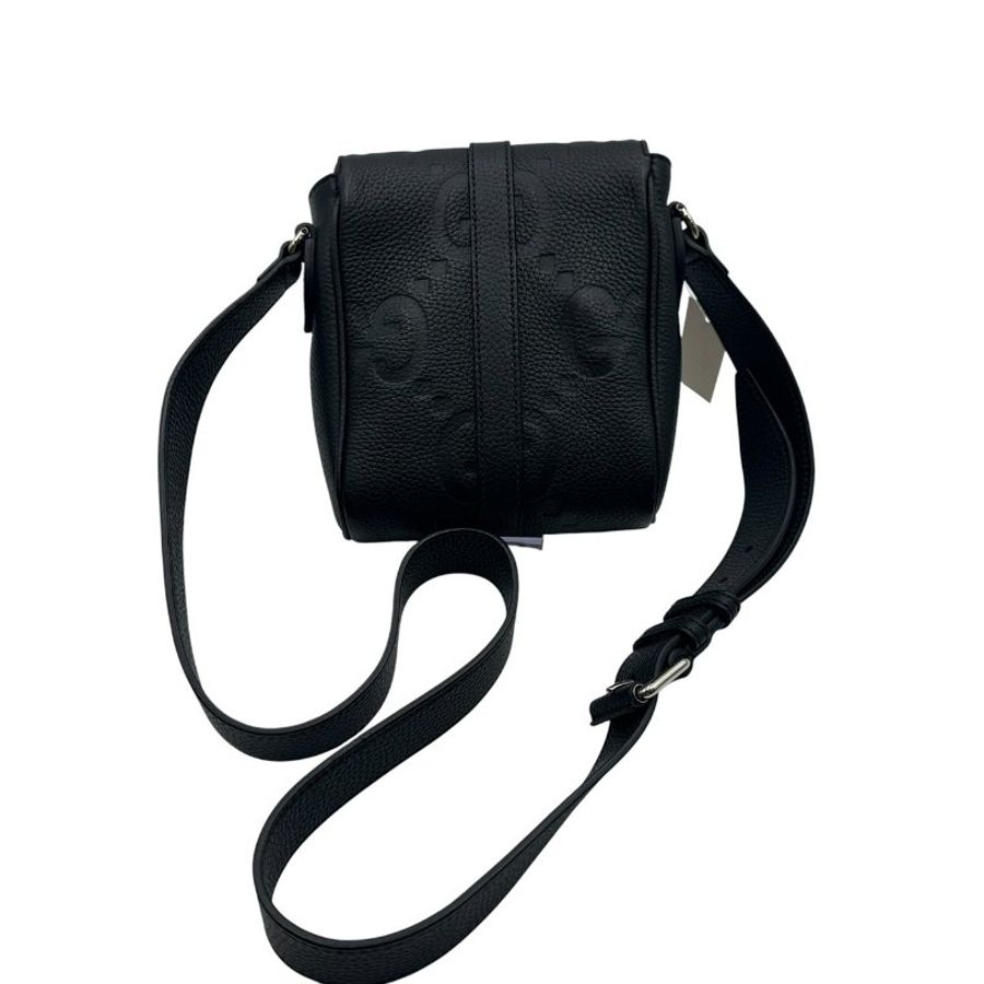 【美收精品】Gucci 黑色壓紋皮革小號郵差包 C-716【隔月月中將轉賣至日本 上架期限30天】-1