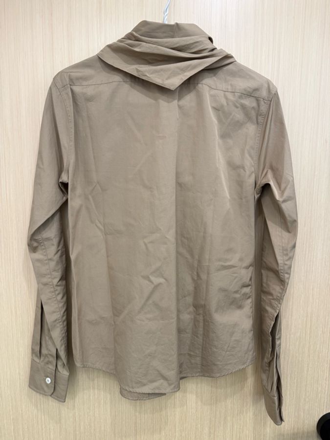 Miu Miu beige neckerchief poplin shirt 36 襯衫-2