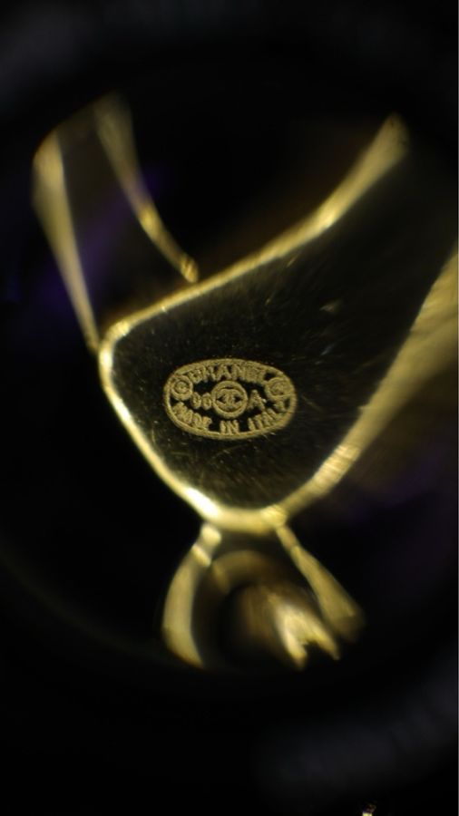 Chanel 06年米色苹果闪钻吊坠手链-7