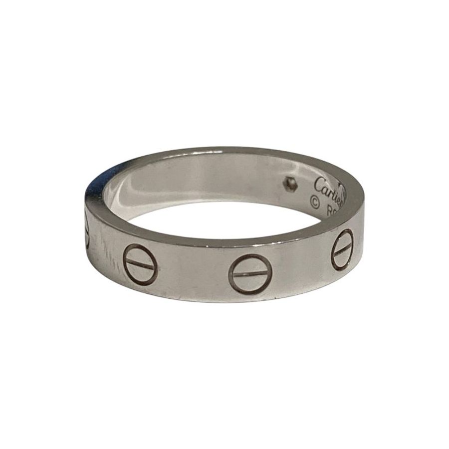 CARTIER 卡地亞 LOVE系列 白金單鑽戒指-2