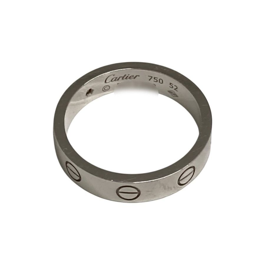 CARTIER 卡地亞 LOVE系列 白金單鑽戒指-4