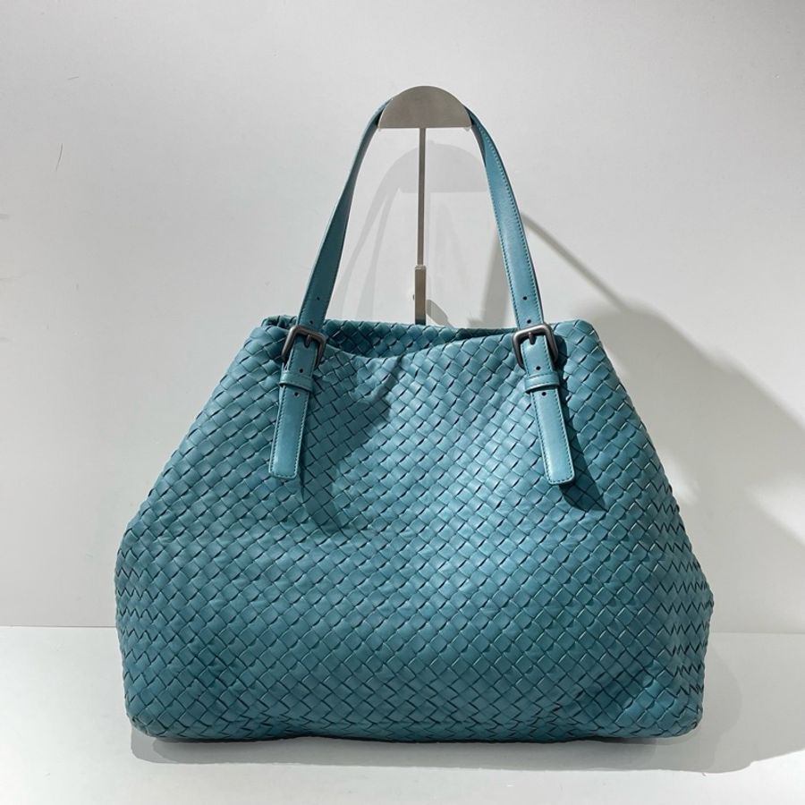 Bottega Vuitton 葆蝶家大號綠色編織格托特手提腋下單肩包 底長40cm-0