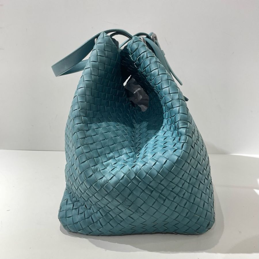 Bottega Vuitton 葆蝶家大號綠色編織格托特手提腋下單肩包 底長40cm-2