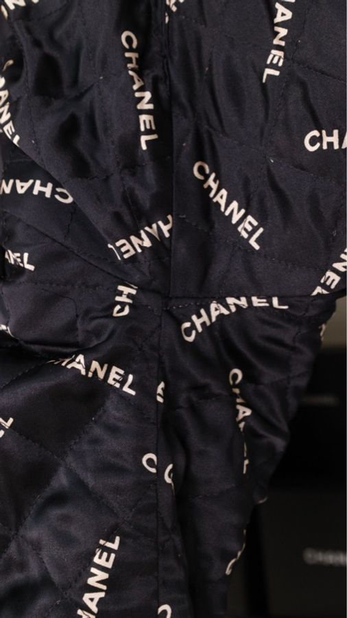 Chanel 94年黑金丹宁牛仔四口袋拉链夹克棉服外套-58