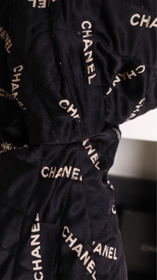 Chanel 94年黑金丹宁牛仔四口袋拉链夹克棉服外套-60