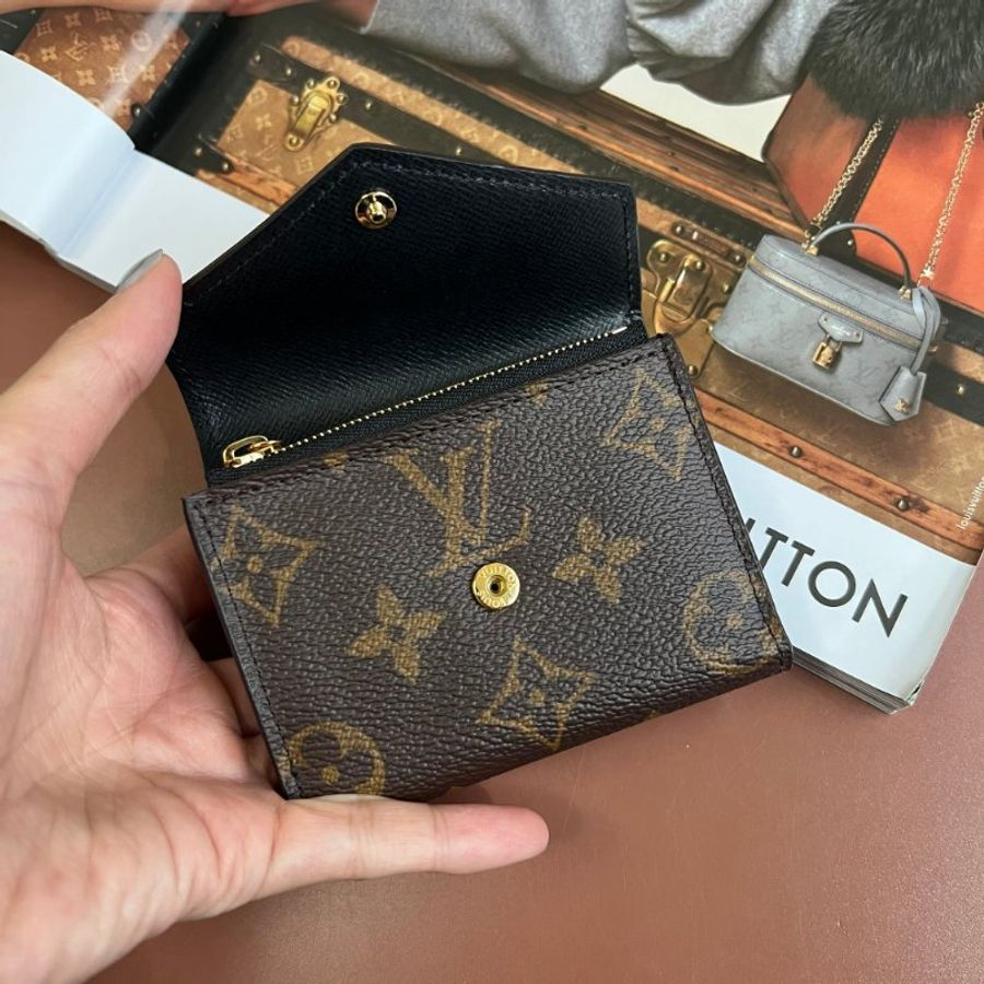 ::LOIUS VUITTON:: LV M80725 Zoé 雙色花紋短夾三摺錢包-14