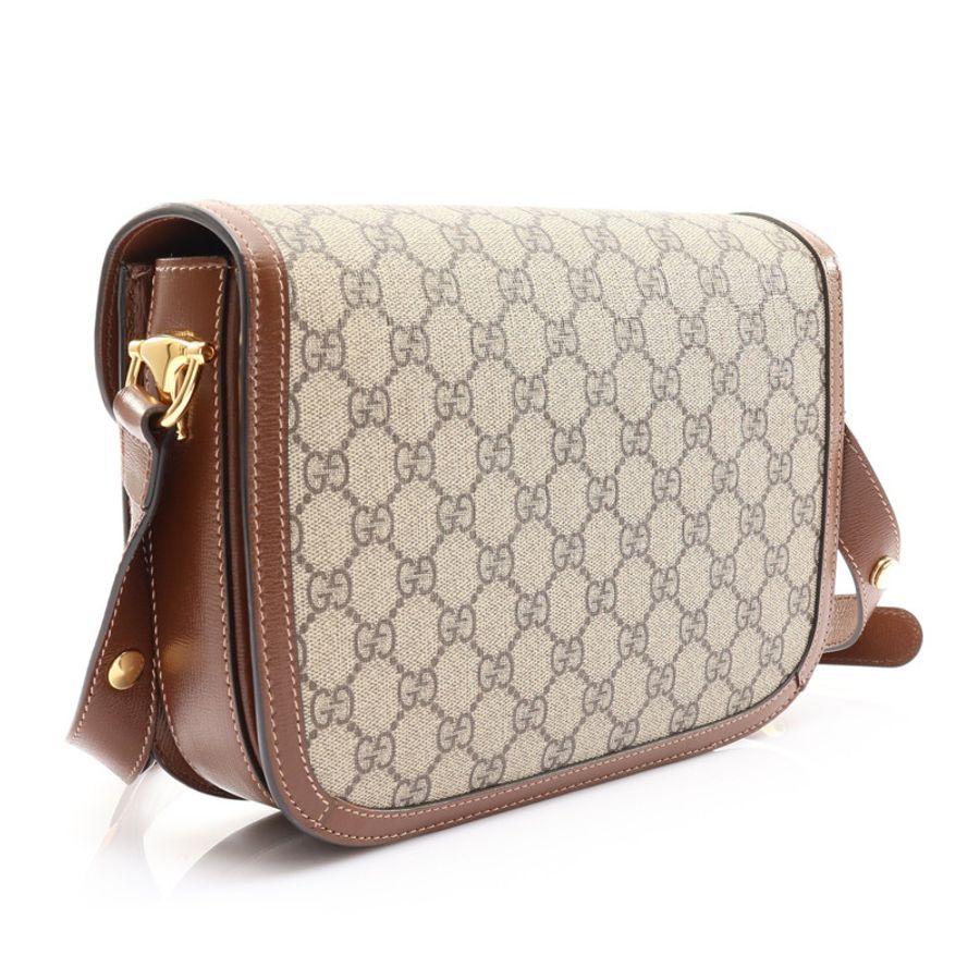 Horsebit 1955 肩背包 烏木色 GG Supreme帆布【GUCCI 古馳】 602204-1