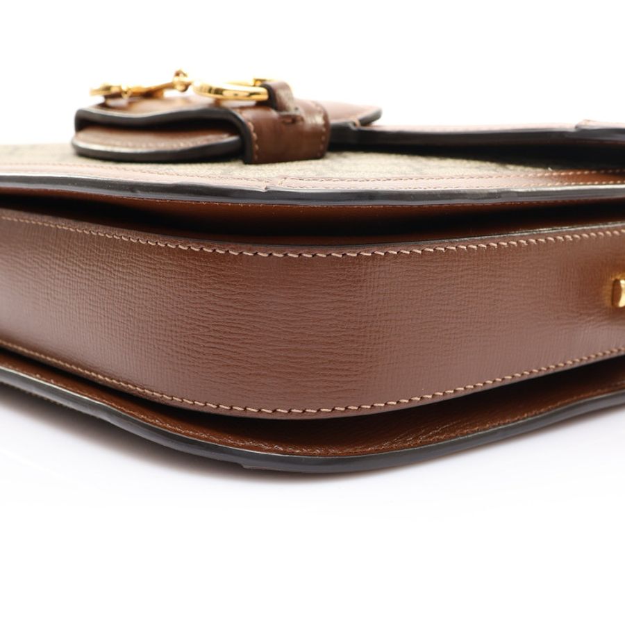 Horsebit 1955 肩背包 烏木色 GG Supreme帆布【GUCCI 古馳】 602204-11