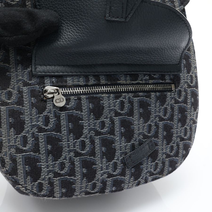 Mini Gallop Sling 後背包 深藍/淺褐色 帆布/牛皮【Dior 迪奧】-3