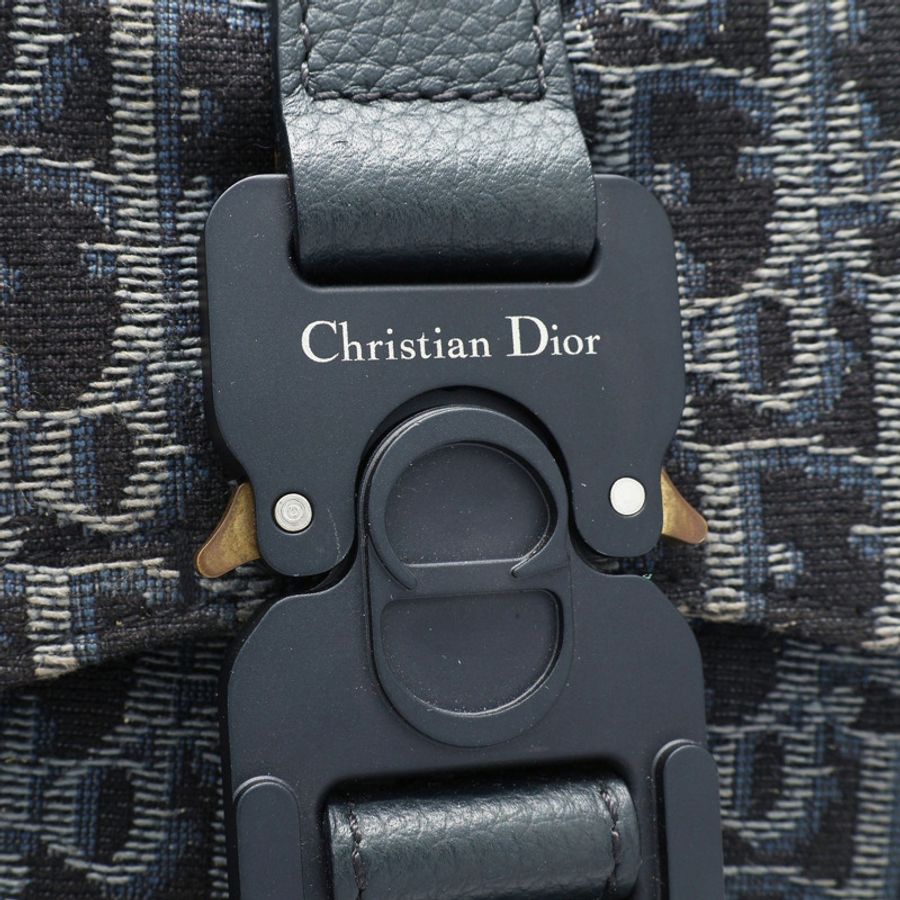 Mini Gallop Sling 後背包 深藍/淺褐色 帆布/牛皮【Dior 迪奧】-6