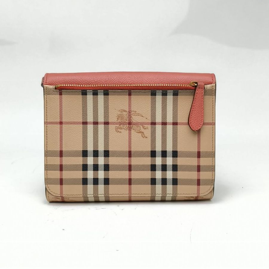 Burberry 拼色PVC金扣復古經典格紋翻蓋單肩包肩背包-2