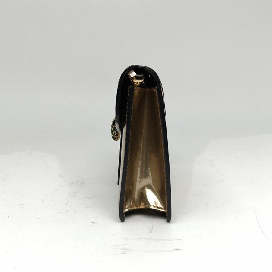 BVLGARI SerpentiForever蛇頭包woc錢包金色牛皮肩背包-1